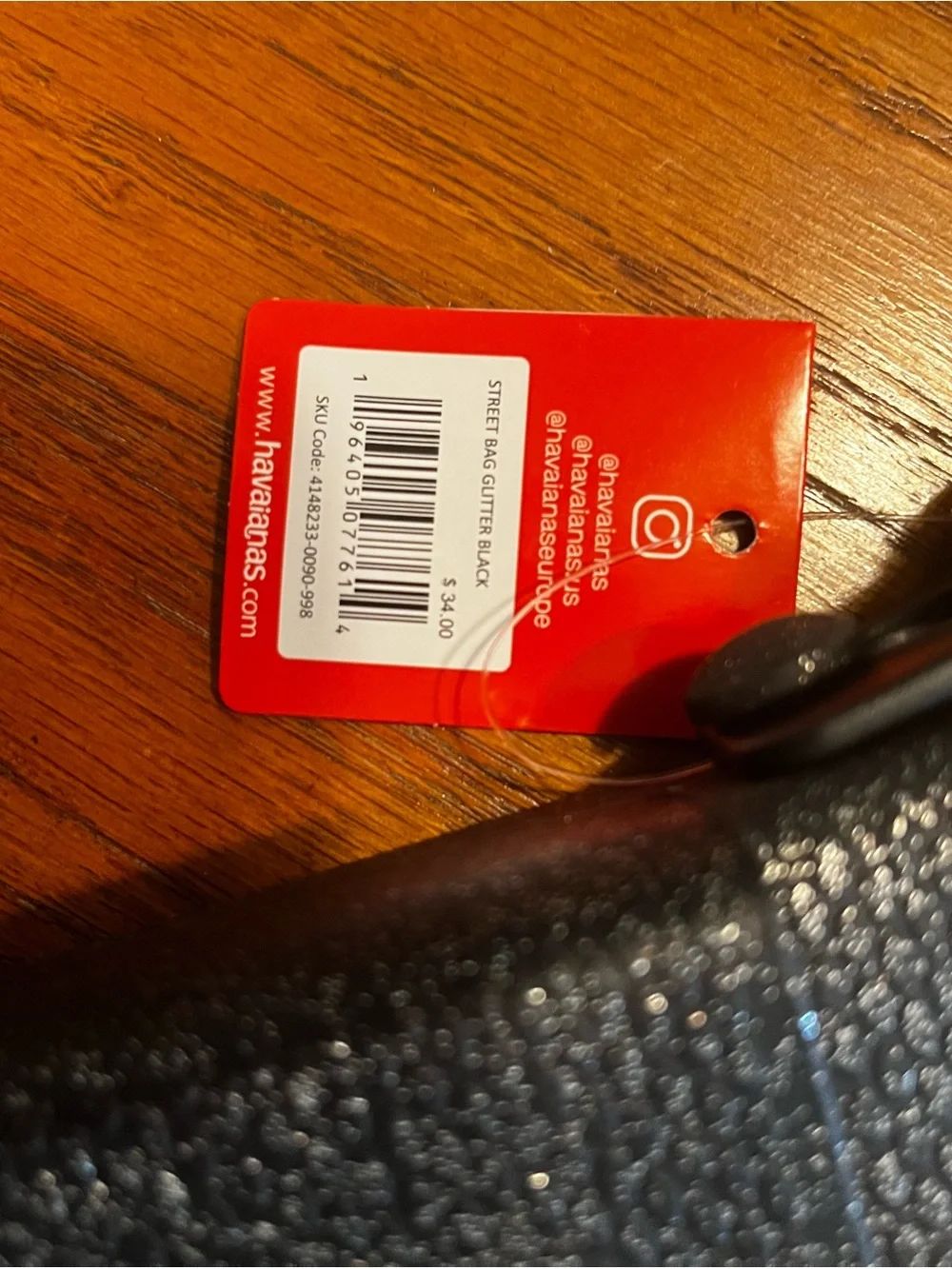 Havaianas Black Textured Crossbody Phone Pouch